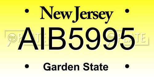 AIB5995 New Jersey License Plate