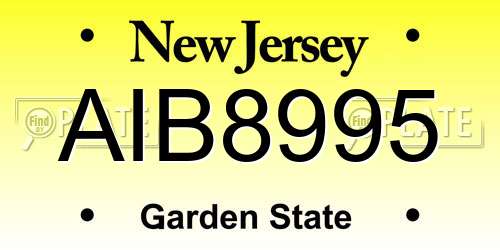 AIB8995 New Jersey License Plate