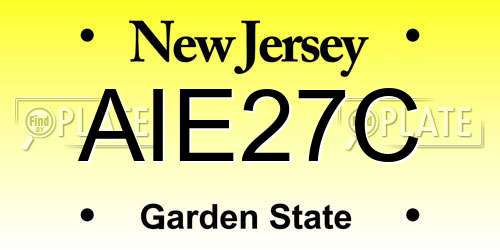 AIE27C New Jersey License Plate