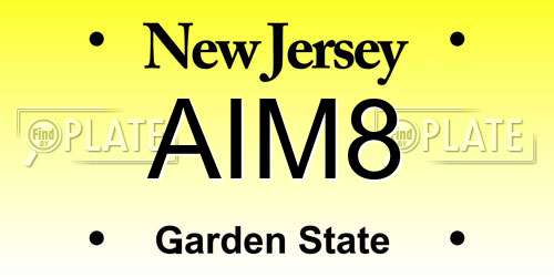 AIM8 New Jersey License Plate