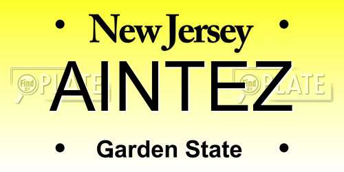 AINTEZ New Jersey License Plate