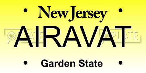 AIRAVAT New Jersey License Plate