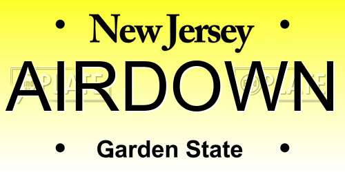 AIRDOWN New Jersey License Plate