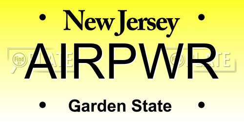 AIRPWR New Jersey License Plate
