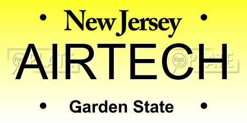 AIRTECH New Jersey License Plate
