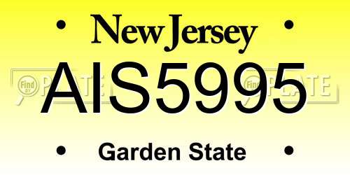 AIS5995 New Jersey License Plate