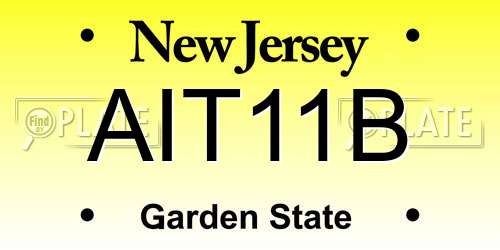 AIT11B New Jersey License Plate