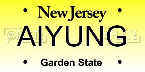 AIYUNG New Jersey License Plate