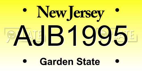 AJB1995 New Jersey License Plate