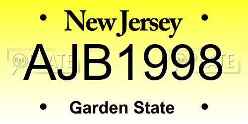 AJB1998 New Jersey License Plate