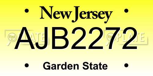 AJB2272 New Jersey License Plate