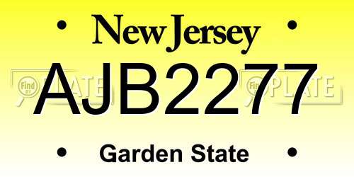 AJB2277 New Jersey License Plate