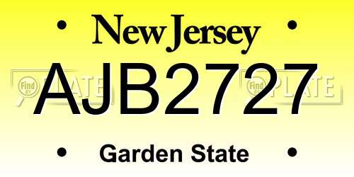 AJB2727 New Jersey License Plate