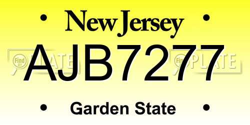 AJB7277 New Jersey License Plate
