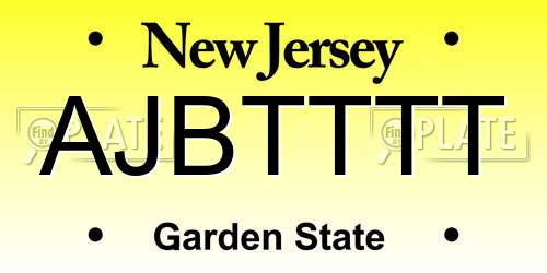 AJBTTTT New Jersey License Plate