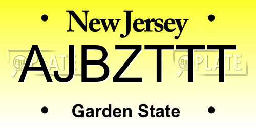 AJBZTTT New Jersey License Plate