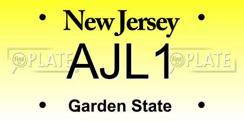 AJL1 New Jersey License Plate