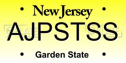 AJPSTSS New Jersey License Plate