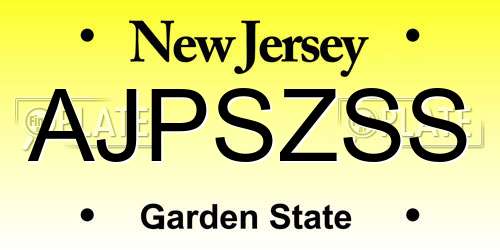 AJPSZSS New Jersey License Plate