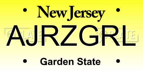 AJRZGRL New Jersey License Plate