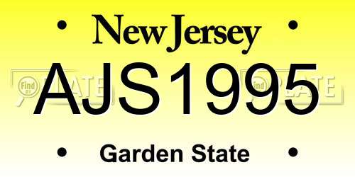 AJS1995 New Jersey License Plate