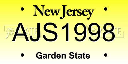 AJS1998 New Jersey License Plate