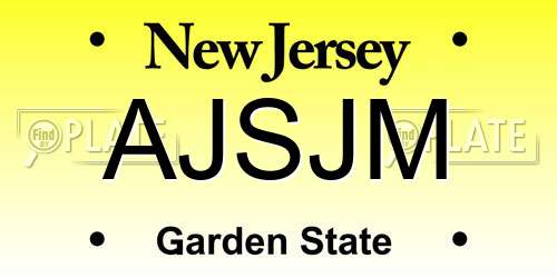 AJSJM New Jersey License Plate