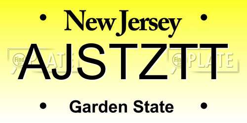 AJSTZTT New Jersey License Plate