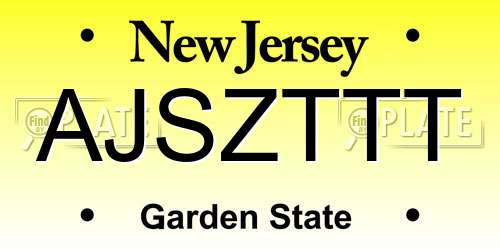 AJSZTTT New Jersey License Plate