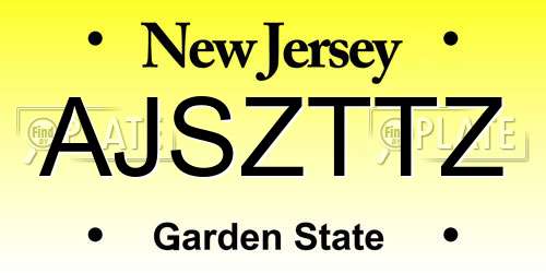 AJSZTTZ New Jersey License Plate