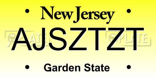 AJSZTZT New Jersey License Plate