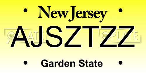 AJSZTZZ New Jersey License Plate