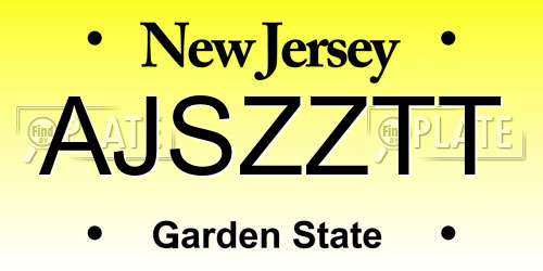 AJSZZTT New Jersey License Plate
