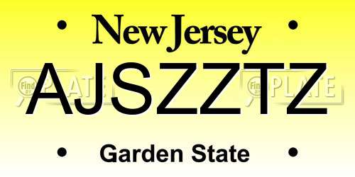 AJSZZTZ New Jersey License Plate