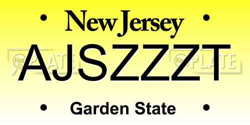 AJSZZZT New Jersey License Plate