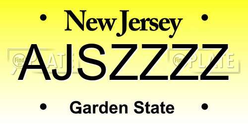 AJSZZZZ New Jersey License Plate