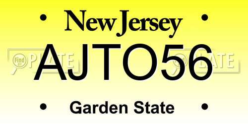 AJTO56 New Jersey License Plate