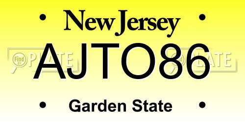 AJTO86 New Jersey License Plate