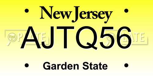 AJTQ56 New Jersey License Plate