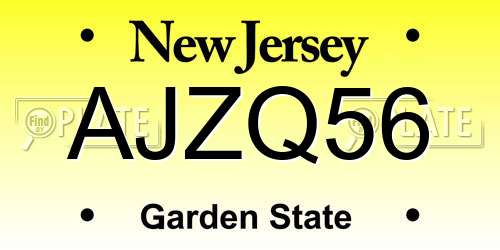 AJZQ56 New Jersey License Plate