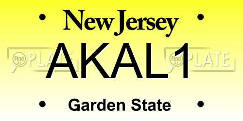 AKAL1 New Jersey License Plate