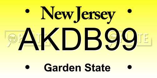 AKDB99 New Jersey License Plate