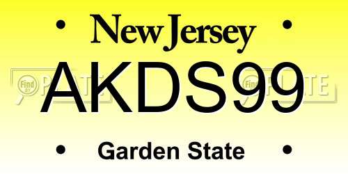 AKDS99 New Jersey License Plate