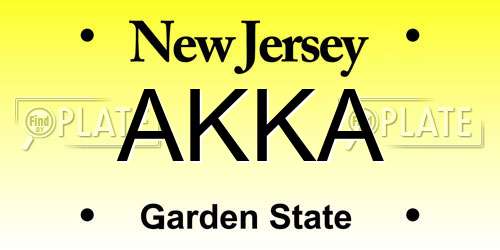 AKKA New Jersey License Plate