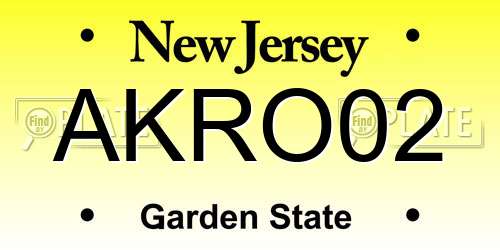 AKRO02 New Jersey License Plate