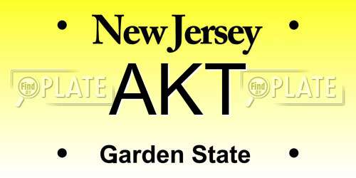 AKT New Jersey License Plate