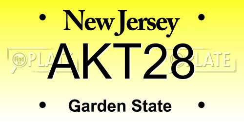 AKT28 New Jersey License Plate