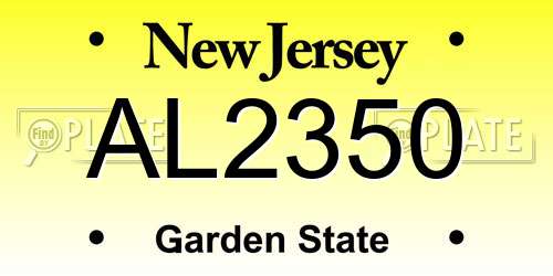 AL2350 New Jersey License Plate