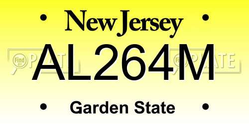 AL264M New Jersey License Plate