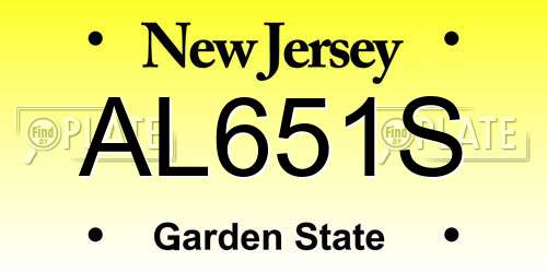 AL651S New Jersey License Plate